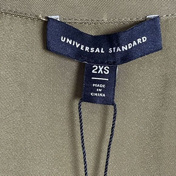 NWT‎ Universal Standard Women's Cupro Rubicon Shirt Dress in Military Olive 2XS - Picture 6 of 6